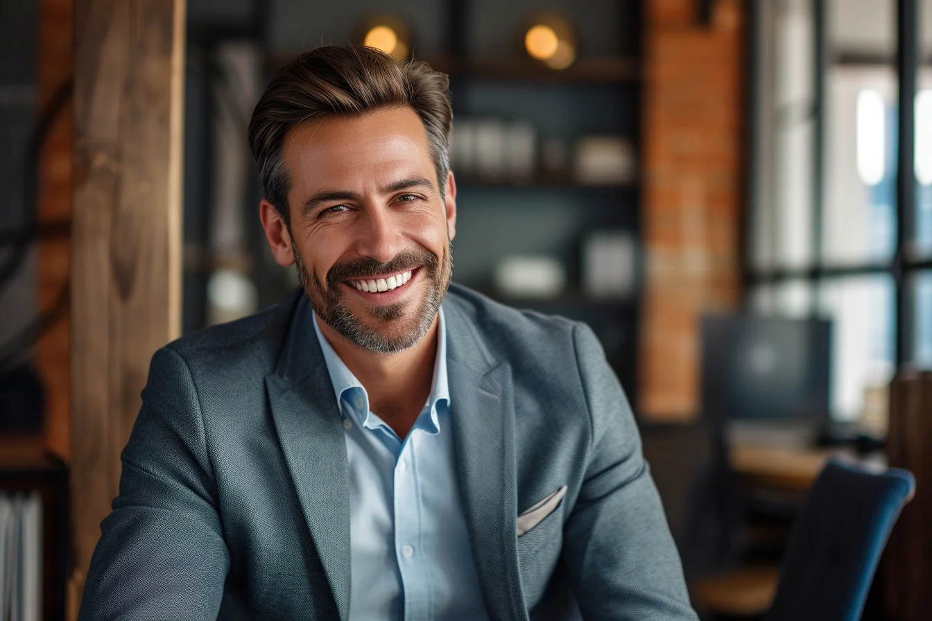 luckullu_Portrait_of_a_business_man_sitting_in_an_office_smilin_26966aca-ec57-495a-aecd-de749c9b82d5 le present perfect en anglais